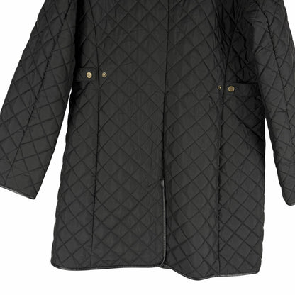 Lauren Ralph Lauren Hooded Quilted Long Coat Black Size L