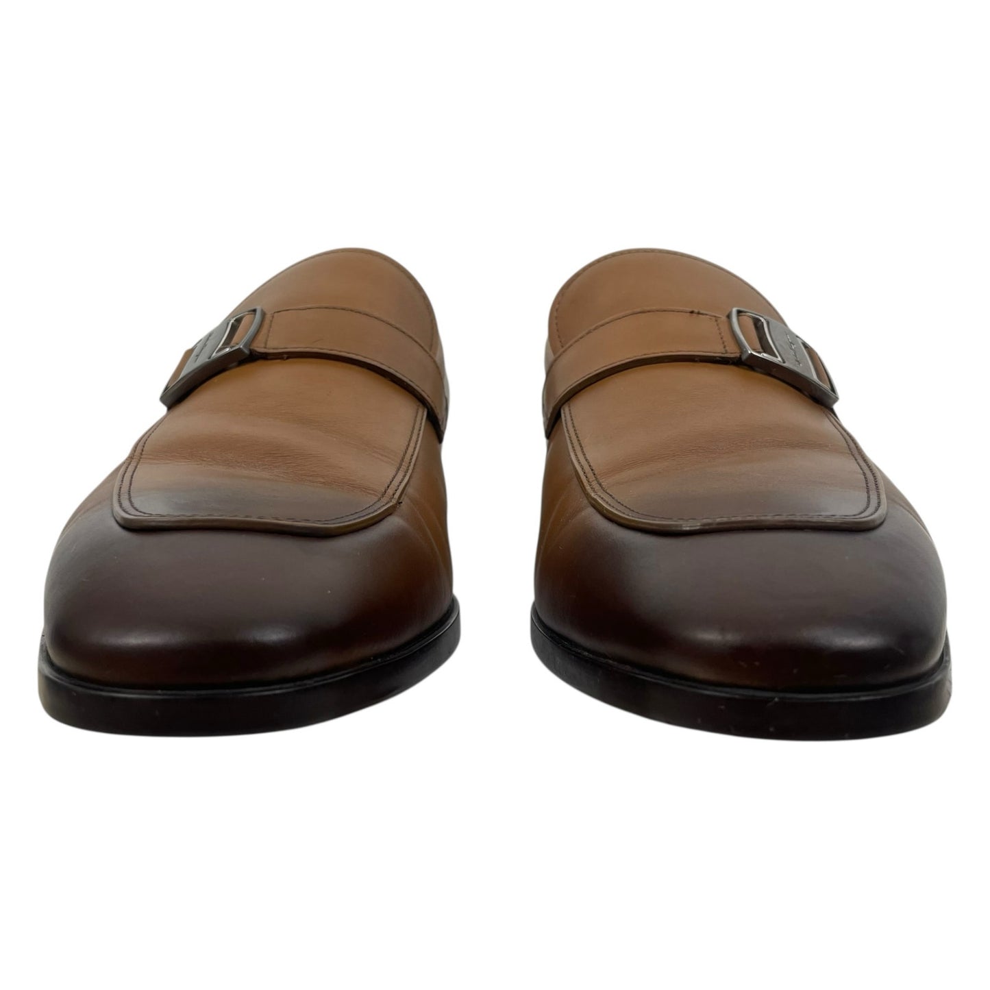 Salvatore Ferragamo Benson Burnished Side Buckle Leather Loafer Size 11E