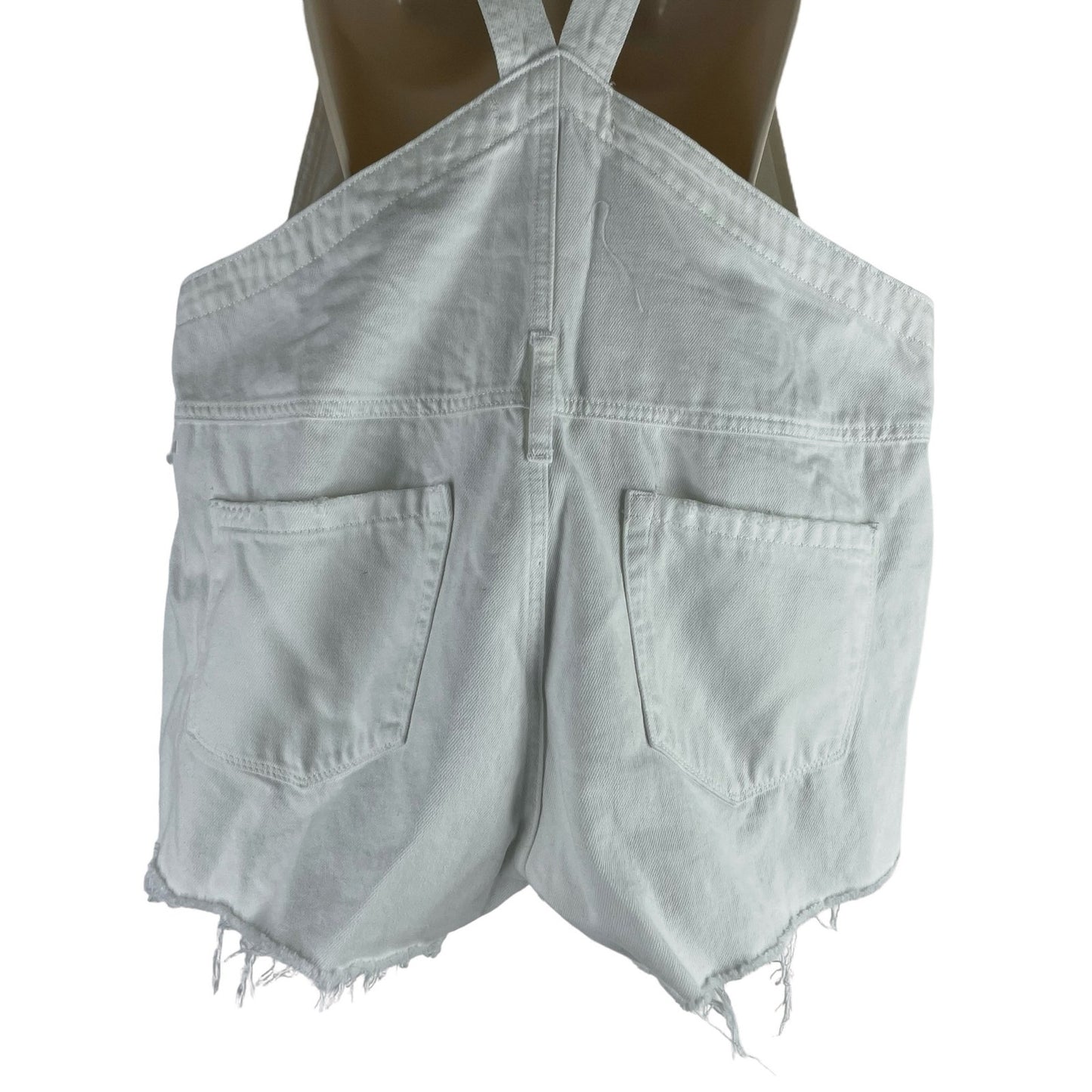 Blank NYC Side Low Cut Denim Shortall Lightbox White Size 31