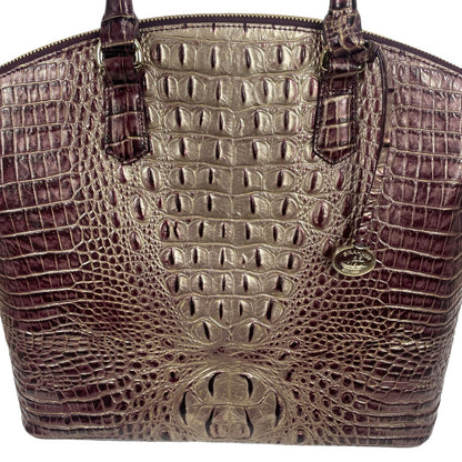 Brahmin Large Duxbury Satchel Bag Port Ombre Melbourne Purple Leather Croc
