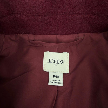J. Crew Cropped Wool Blend Swing Coat Vintage Burgundy Size M Petite