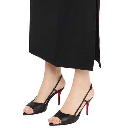 Christian Louboutin Miss Z Open Toe Slingback Sandal Black Size 39.5