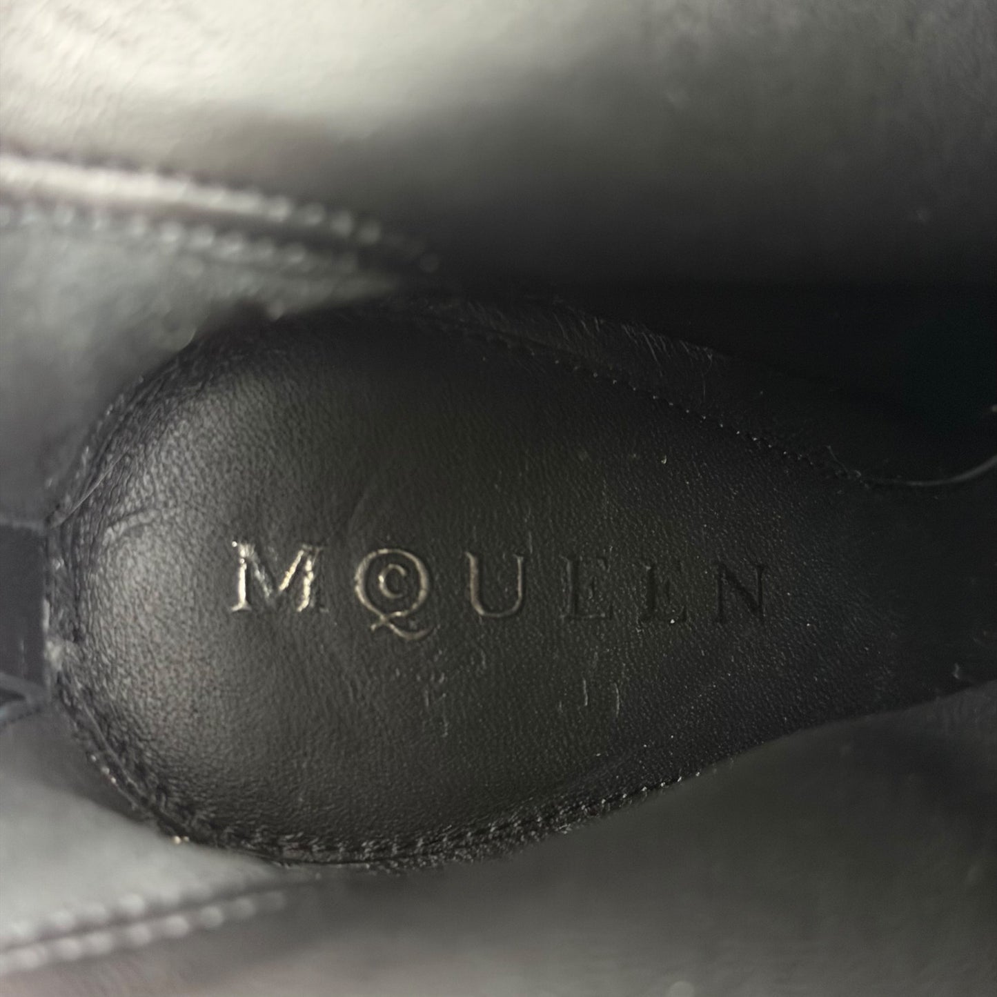 Alexander McQueen Heron Buckle Leather Heeled Boot Black Size 38