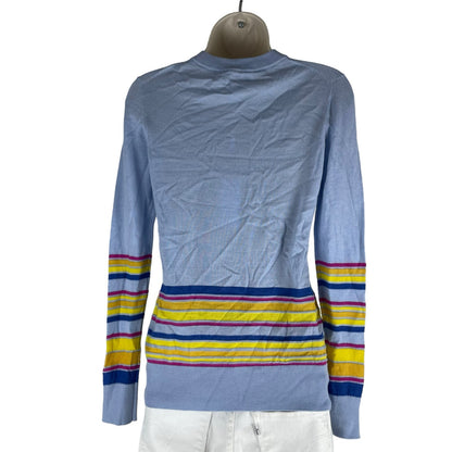 Derek Lam 10 Crosby Cashmere Silk Blend Striped Sweater Blue Size XS