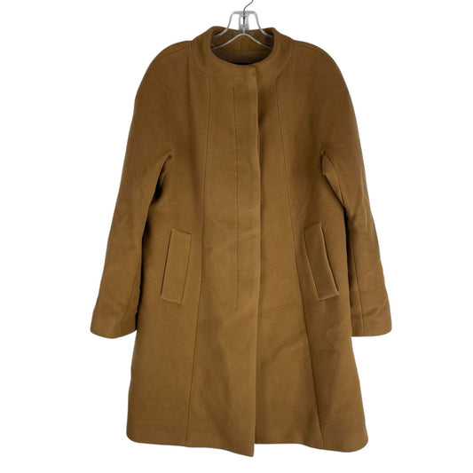 Talbots Wool Cashmere Blend Hidden Button Car Coat Dark Camel Size 14P