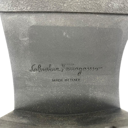 Salvatore Ferragamo Vara bow Lace Up Leather Combat Boots Black Size 9.5