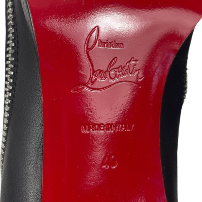 Christian Louboutin CL Zip 70 Calf Leather Ankle Boots Black Size 40