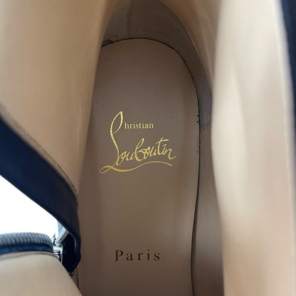 Christian Louboutin CL Zip 70 Calf Leather Ankle Boots Black Size 40