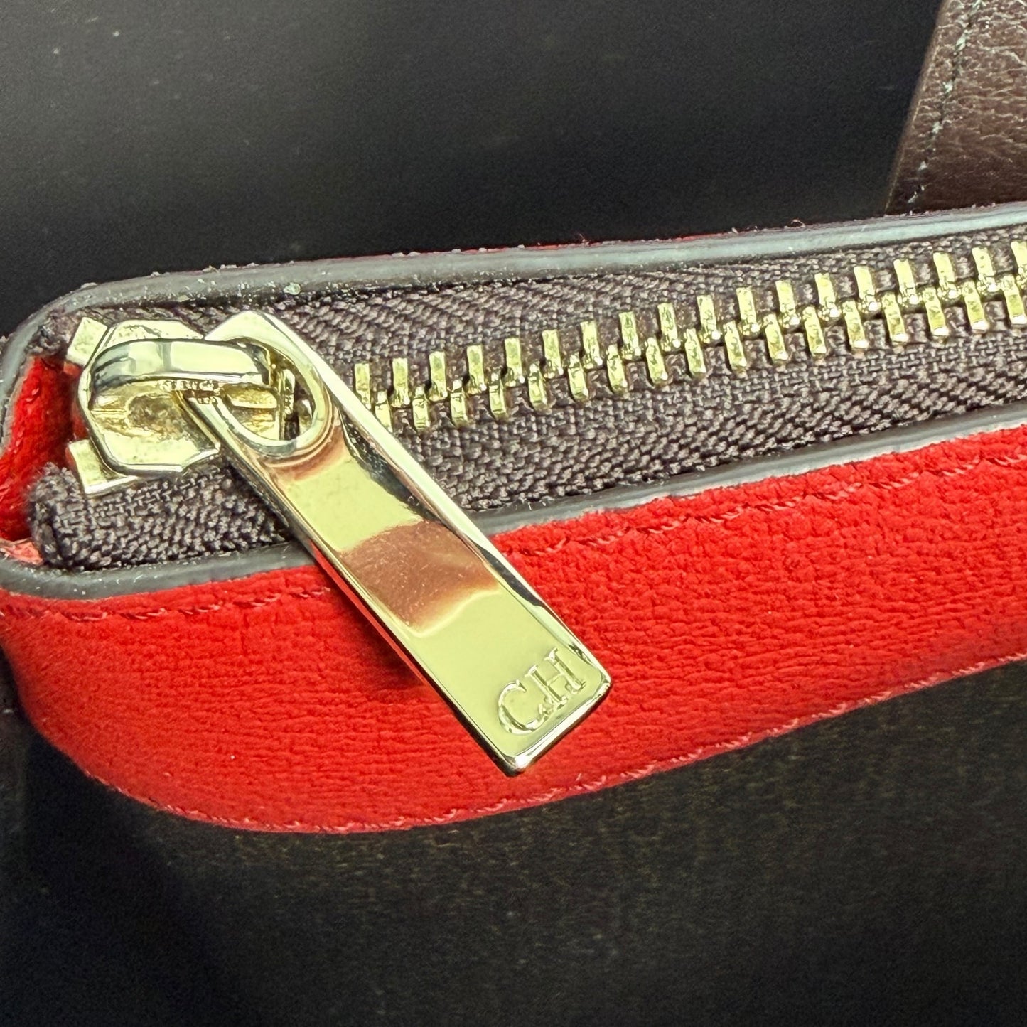 Carolina Herrera Matryoshka Locked CH Logo Medium Handbag Brown