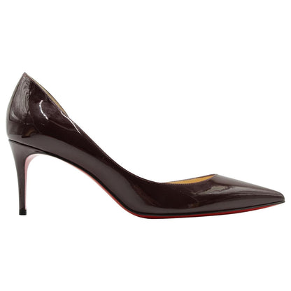 Christian Louboutin Iriza 70mm Half d'Orsay Pumps Dark Red Size 38.5