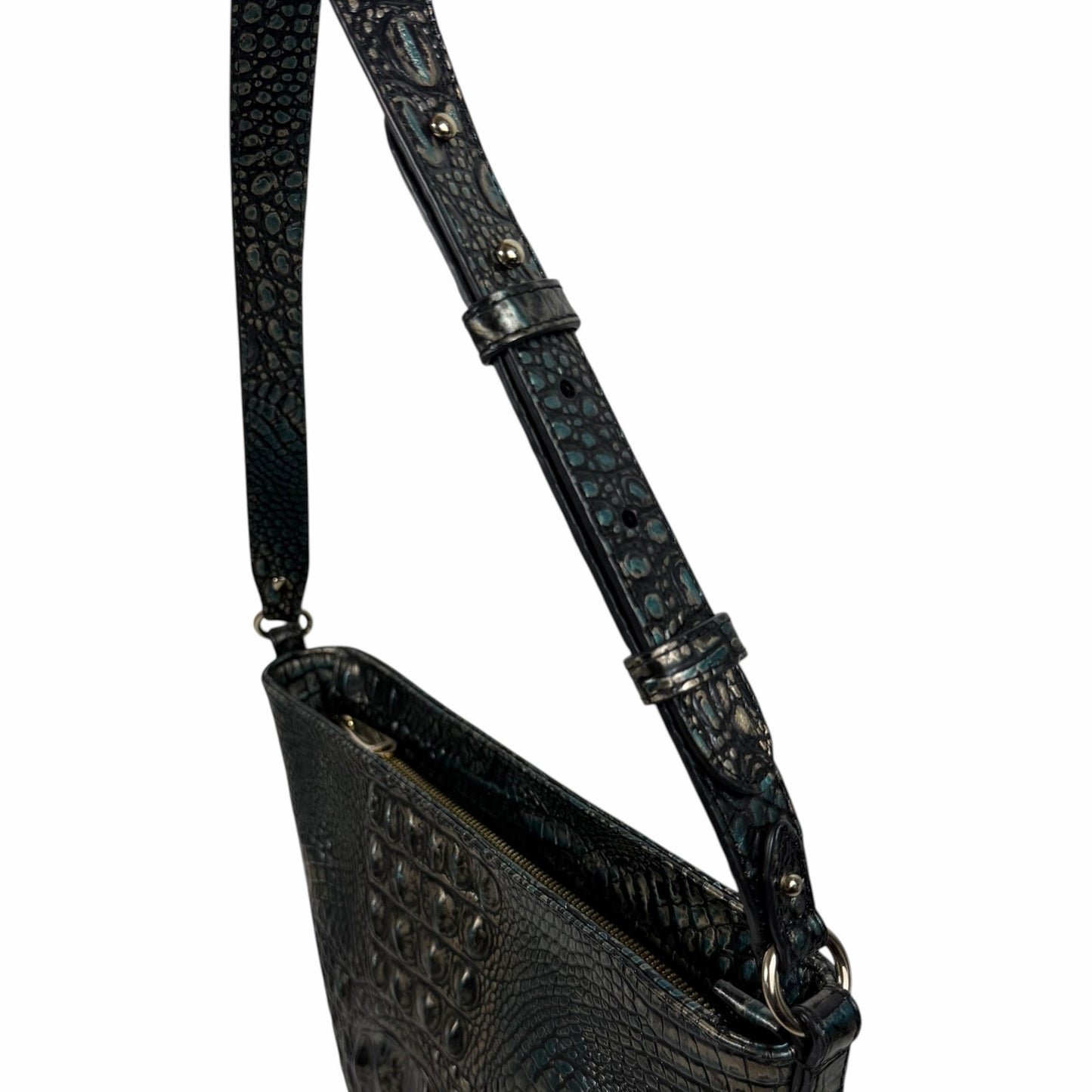 Brahmin Quinn Agata Melbourne Bucket Bag Metallic Green