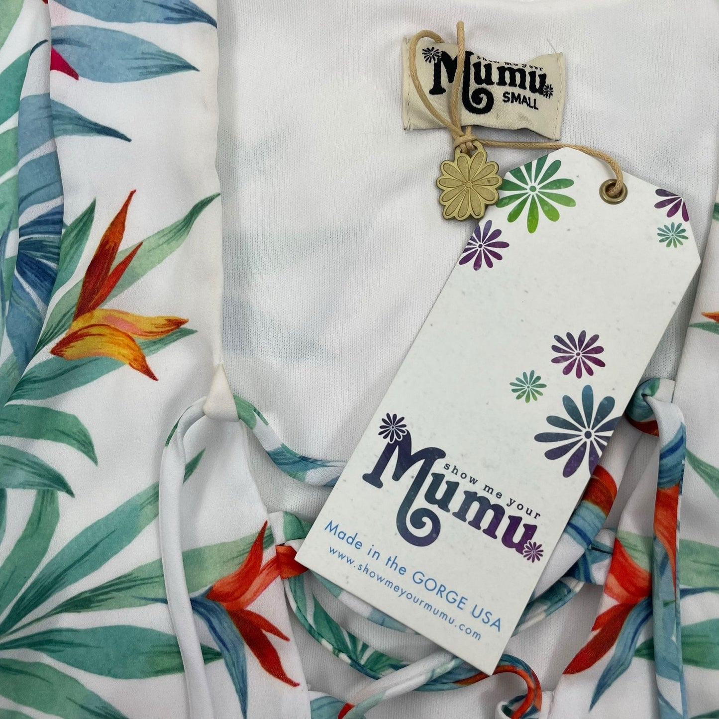 Show Me Your Mumu Daryn Palm Party Lace Up Mini Dress Size S