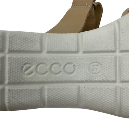 Ecco Pink Felicia Leather Wedge Slide Comfort Sandals Size 6