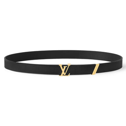 Louis Vuitton LV Initiale 20mm Leather Belt Black Gold Buckle Size 75/30