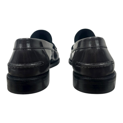 Mango MNG Square Toe Leather Penny Loafer Dark Grey Size 38/ US 7.5