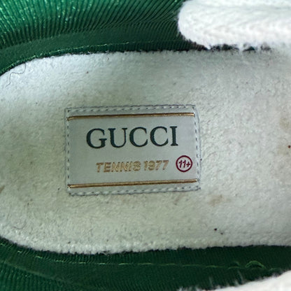 Gucci GG 1977 Tennis Sneakers Lace Up Beige Ebony Original Size 11.5/ 12