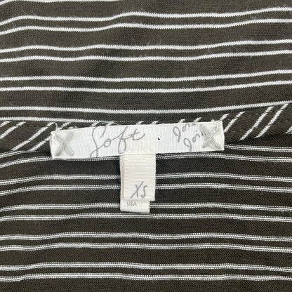 Soft Joie 3/4 Dolman Sleeve V Neck Striped Casual Top Green Size XS
