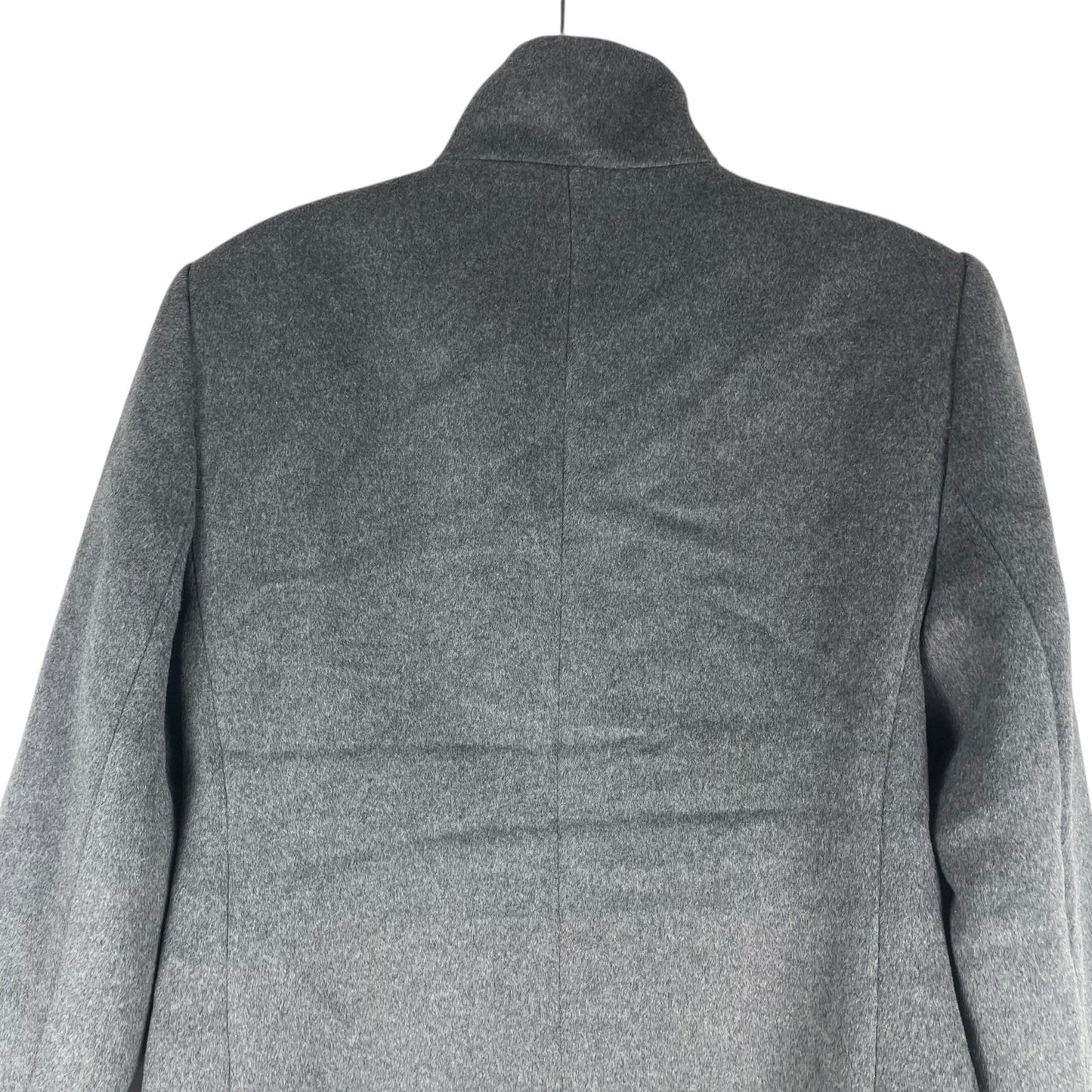 Ann Taylor Funnel Neck Wool Blend Tailored Coat Hidden Button Gray Size S