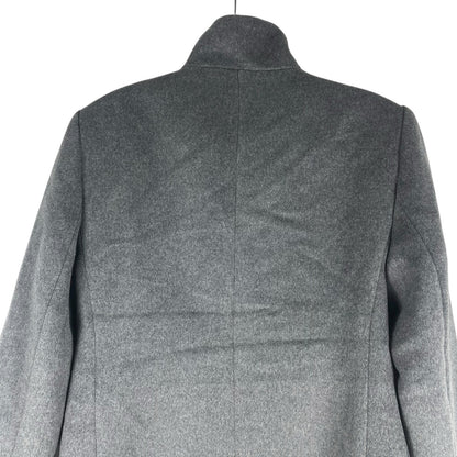 Ann Taylor Funnel Neck Wool Blend Tailored Coat Hidden Button Gray Size S