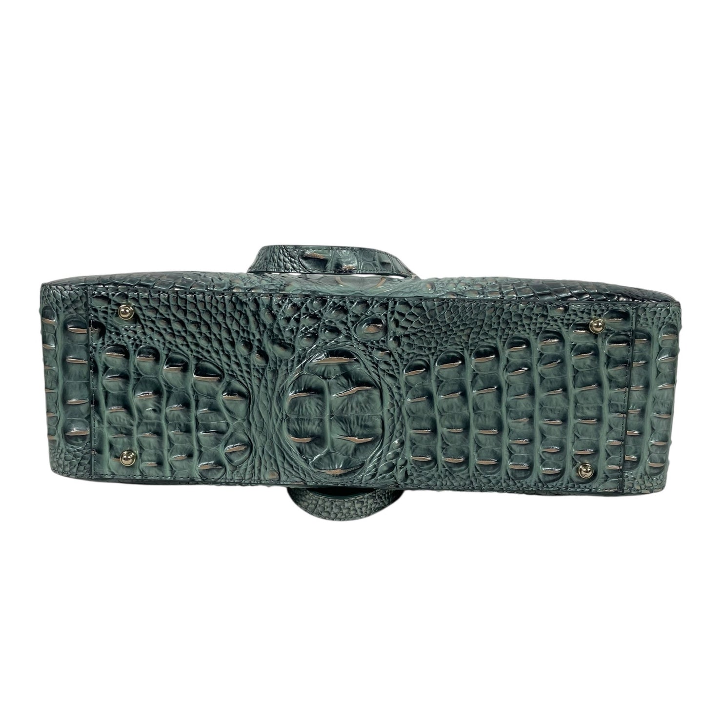 Brahmin Medium Irene Tote Bag Obsidian Melbourne Green Leather Croc Emboss