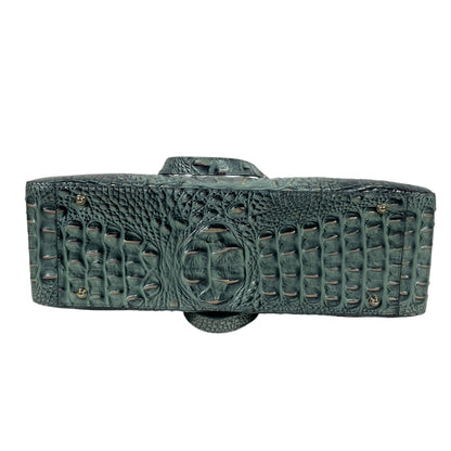 Brahmin Medium Irene Tote Bag Obsidian Melbourne Green Leather Croc Emboss