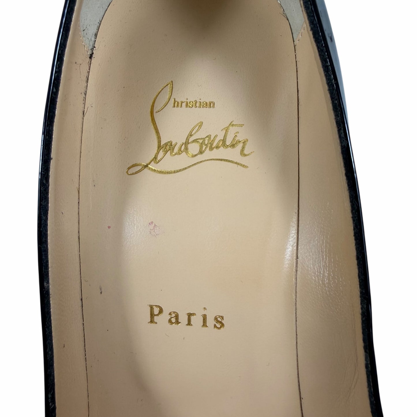 Christian Louboutin So Kate 120 Patent Leather Pump Black Size 41