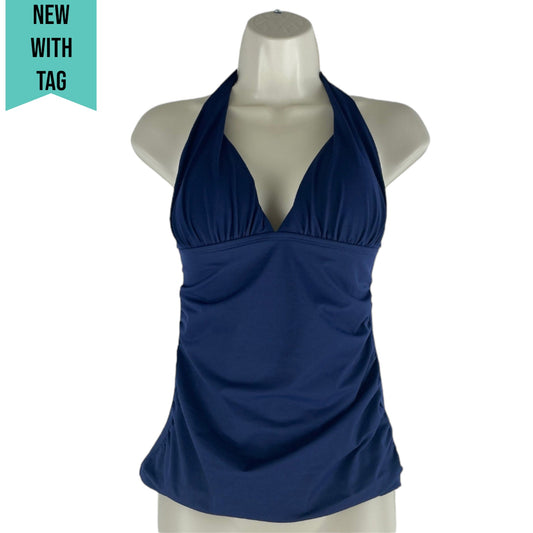 Tommy Bahama Island Halter Neck Swim Tankini Top Solid Blue Size XS