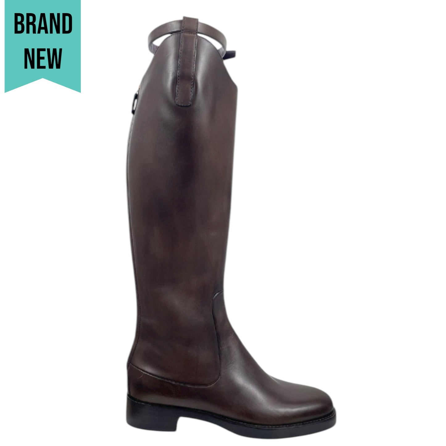 Gucci Victoria Equestrian Leather Tall Riding Boots Dark Brown Size 37