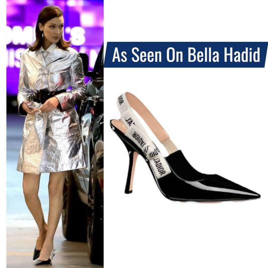 Christian Dior J'Adior 100 Slingback Pumps Patent Leather Black Size 39
