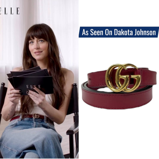 Gucci GG Logo Marmont Thin Leather Belt Rosso Ancora Red Size 100/40