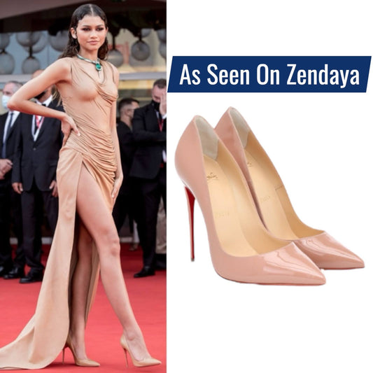 Christian Louboutin So Kate 120mm Patent Leather Pumps Blush Size 39.5
