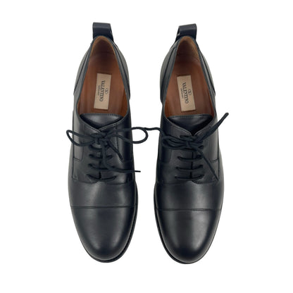 Valentino Garavani Black Derby Divise Leather Shoes Lace Up Size 42/ 9