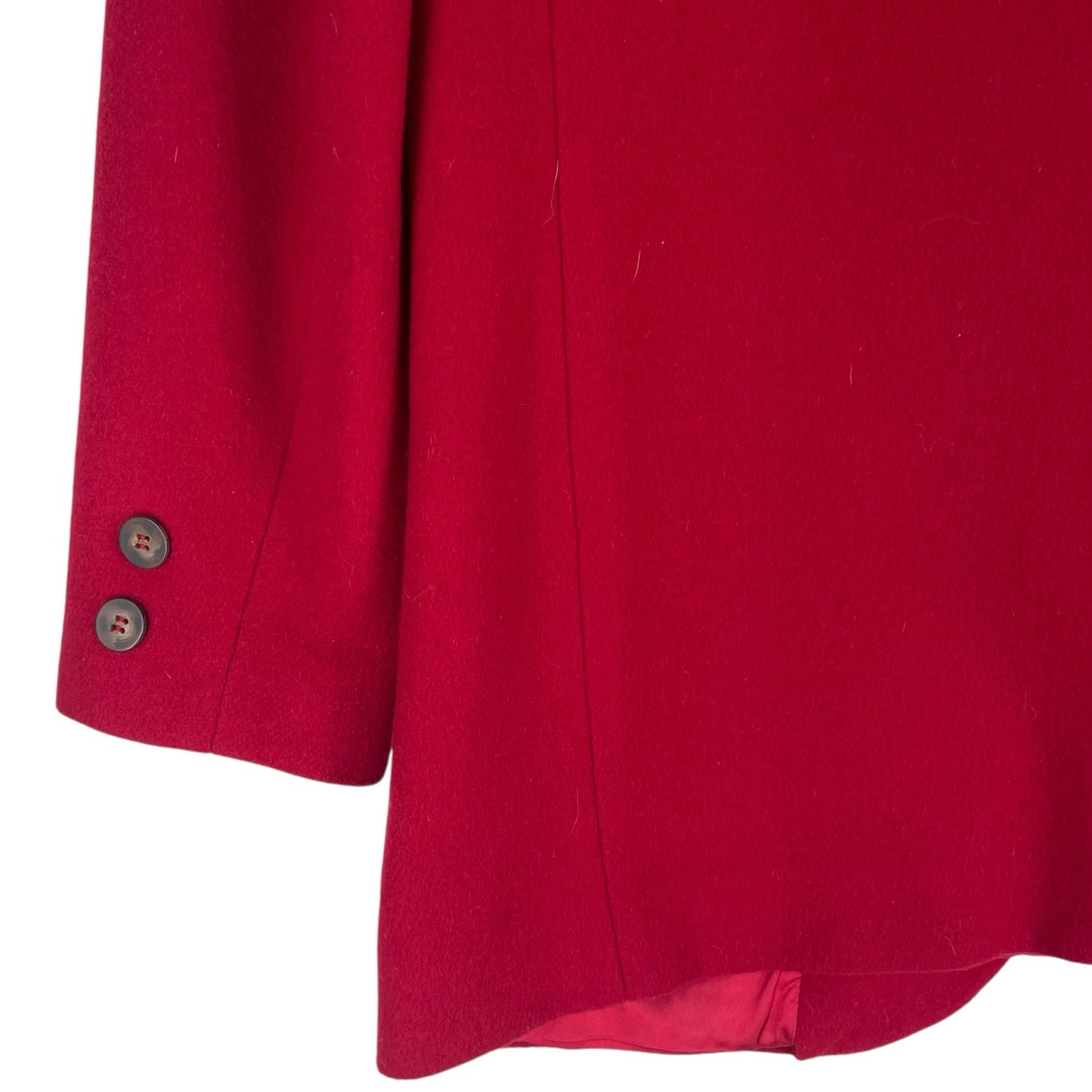 Lands' End Wool Cashmere Blend One Button Blazer Jacket Red SIze 10