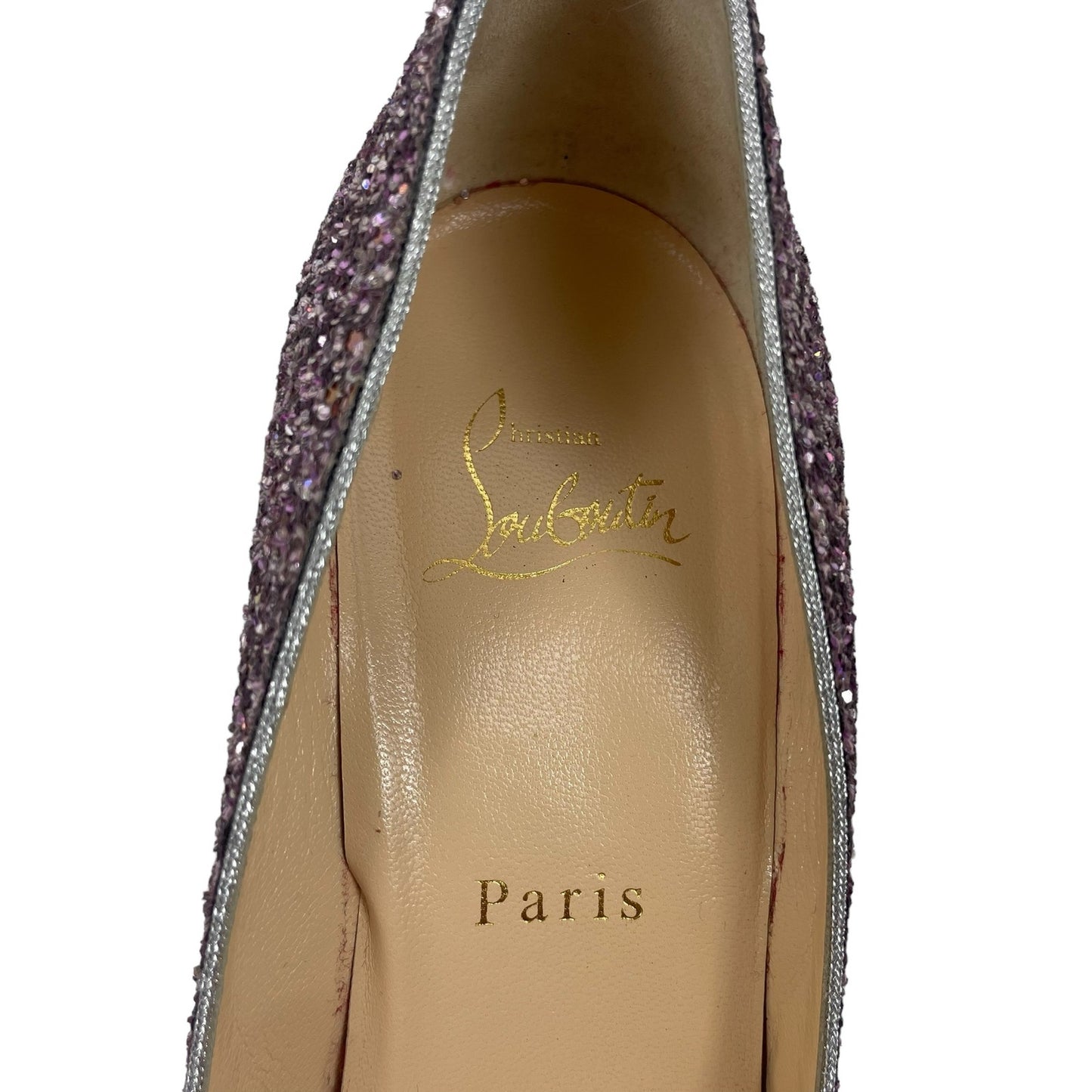 Christian Louboutin Pigalle 120 Glitter Pointed Toe Pump Pink Size 38
