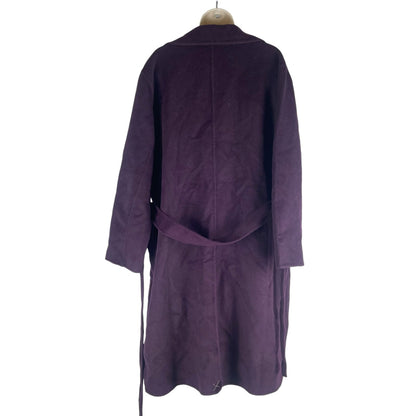 Ann Taylor Doubleface Belted Blanket Coat Waist Tie Vineyard Grape Size LP