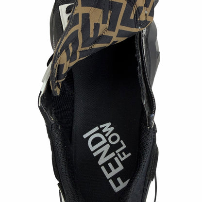 Fendi Flow Sneakers Zucca FF Logo Monogram Black White Size 11/ US 12