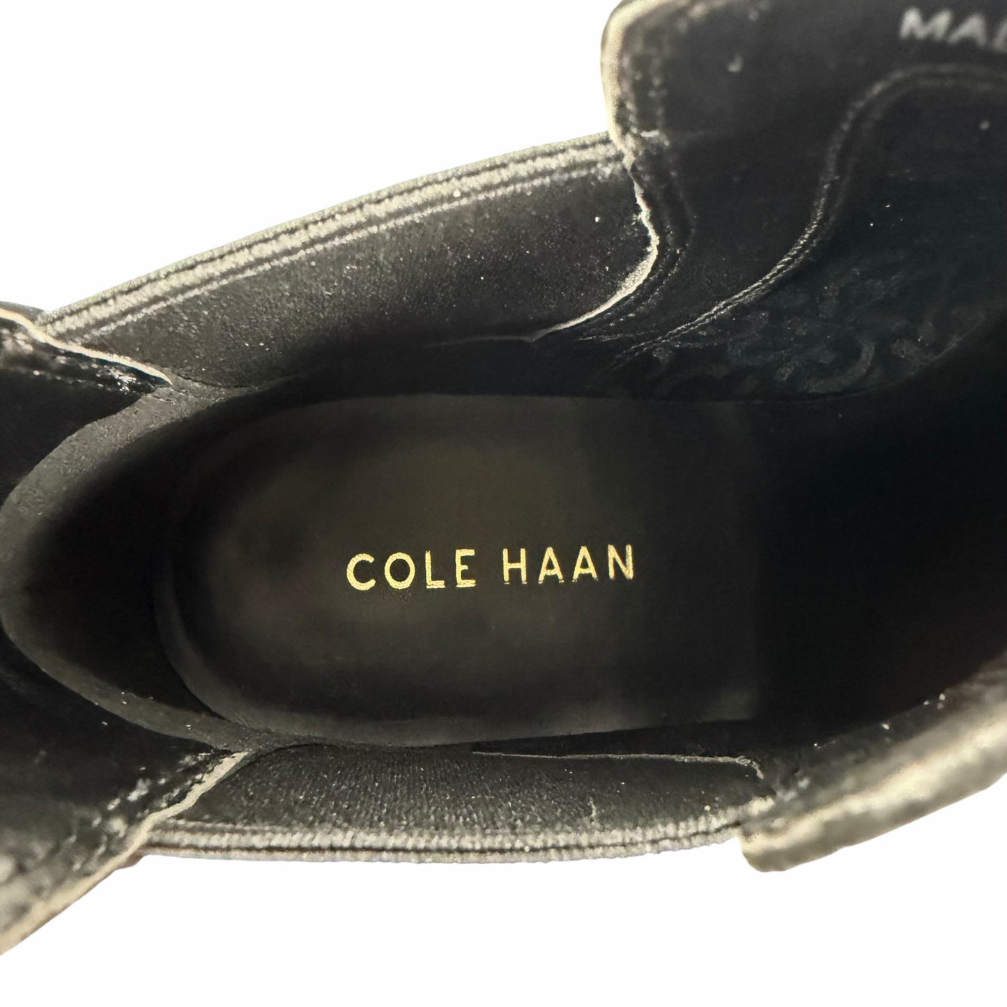 Cole Haan Hara Suede Pointed Toe Chelsea Ankle Boots Black Size 8B