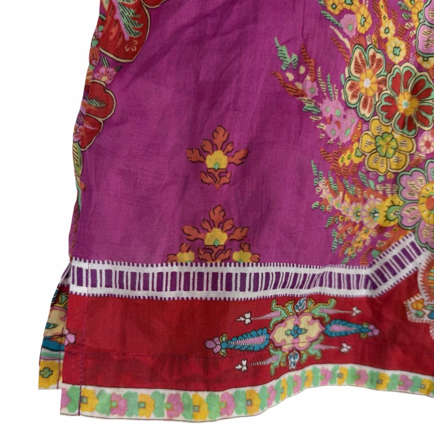 Etro Sardegna Printed Ramie Mini Shirt Dress Pink Size 38/ Size S