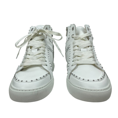 Zadig & Voltaire High Flash Studded Leather High Top Sneaker White Size 40