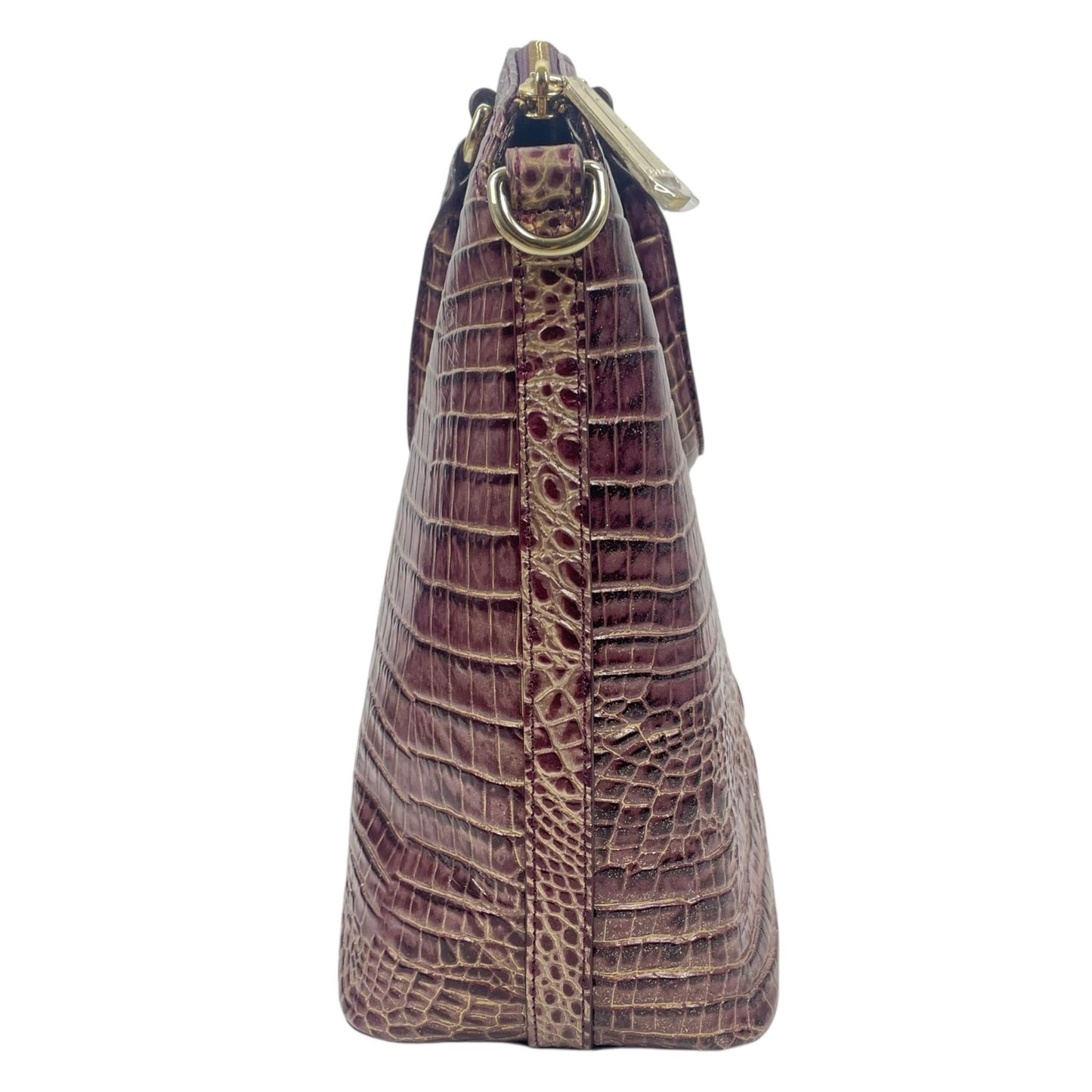 Brahmin Large Duxbury Satchel Bag Port Ombre Melbourne Purple Leather Croc