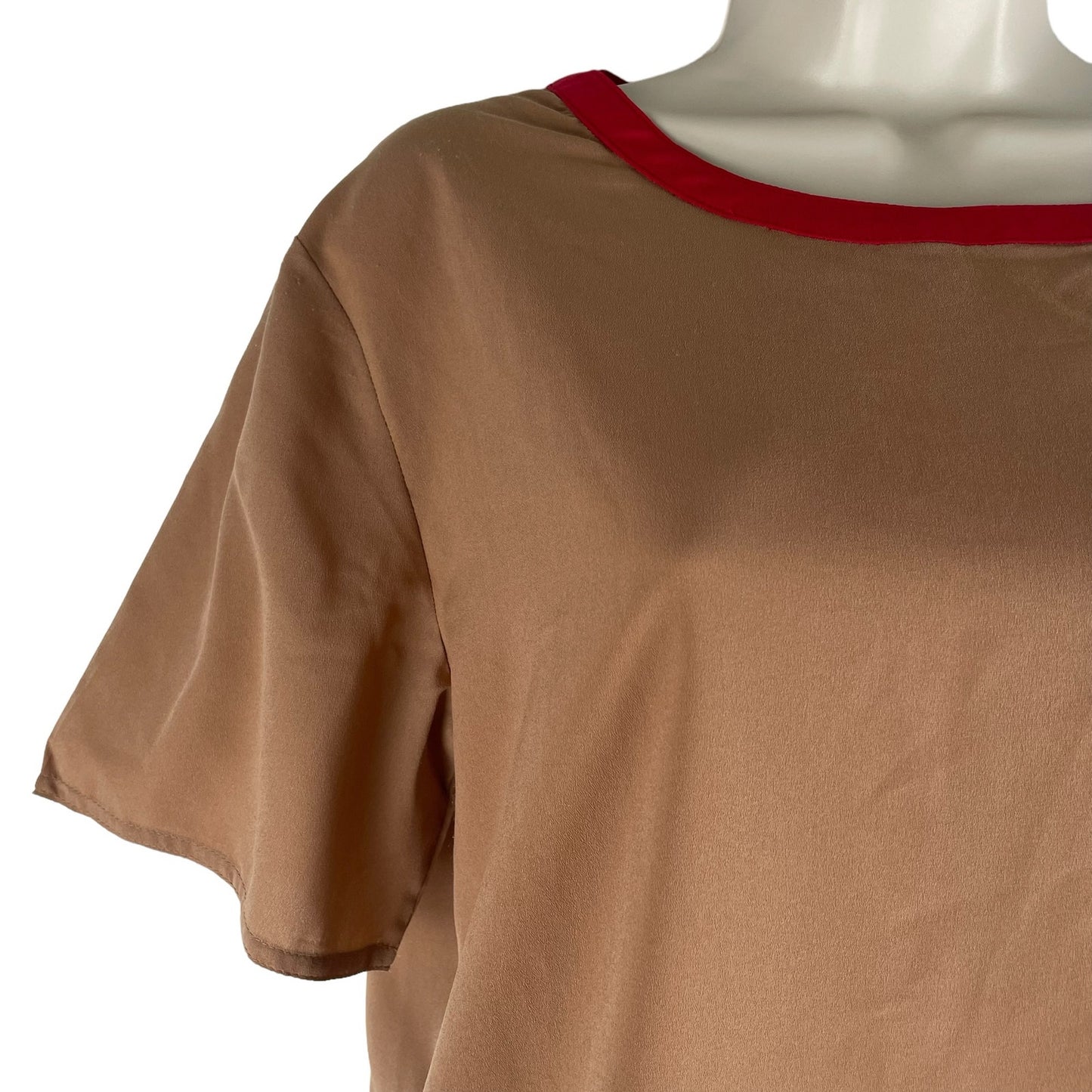 Walter Baker Leilani Short Sleeve Boxy Top Camel Red Size S