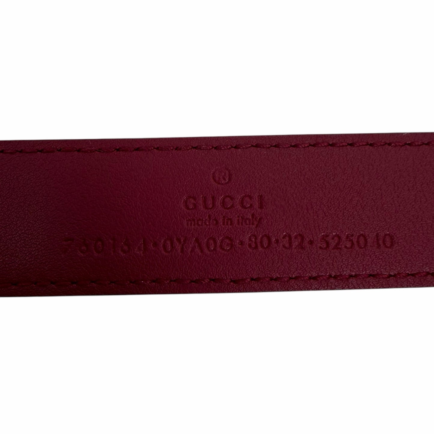Gucci Interlocking GG Logo Leather Belt Russet Red Size 80cm/ 32in