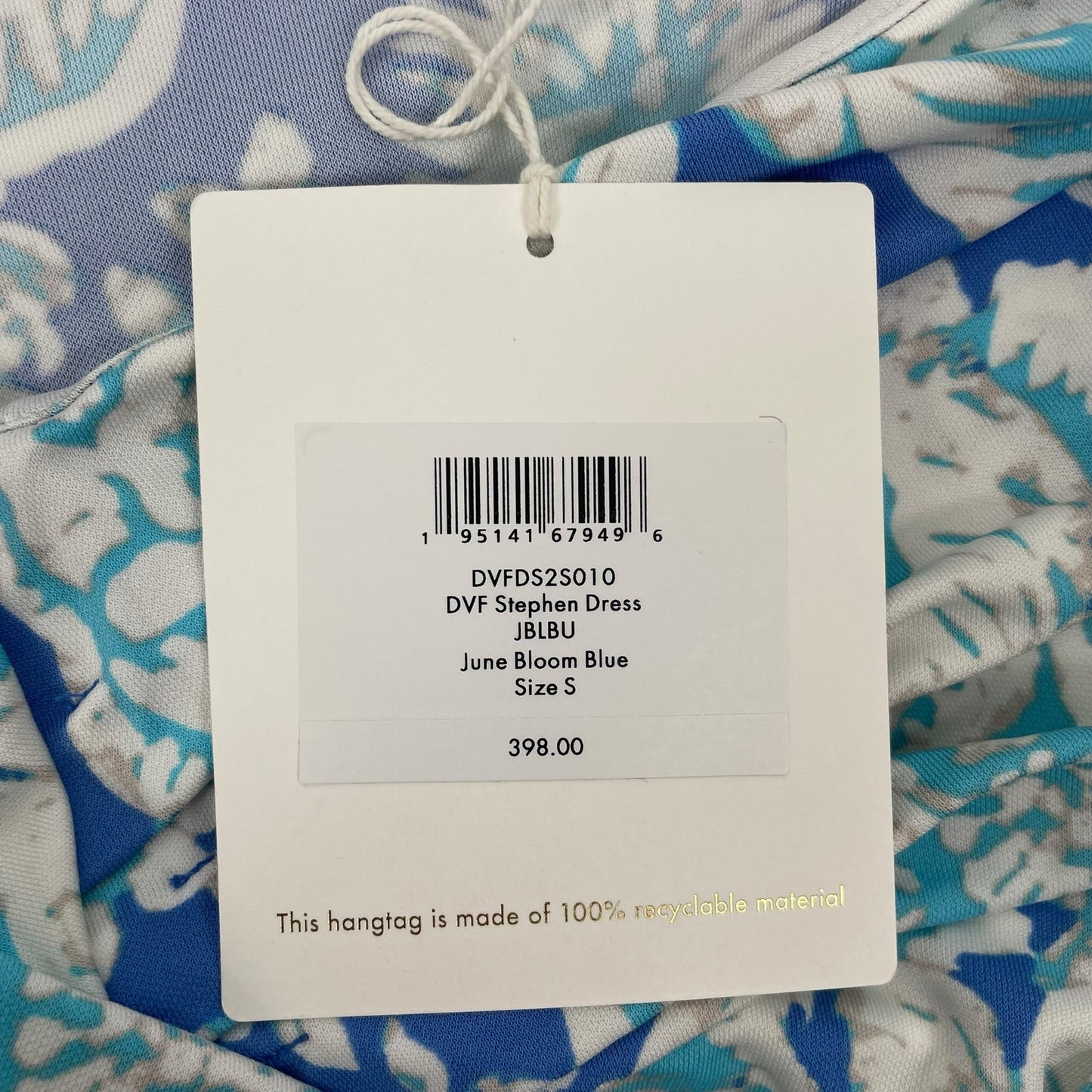 Diane von Furstenberg Stephen Off Shoulder Midi Dress Blue Size S