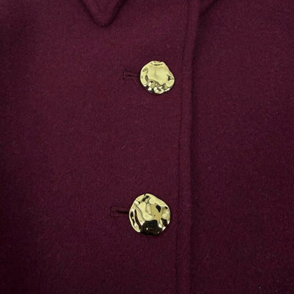 J. Crew Cropped Wool Blend Swing Coat Vintage Burgundy Size M Petite