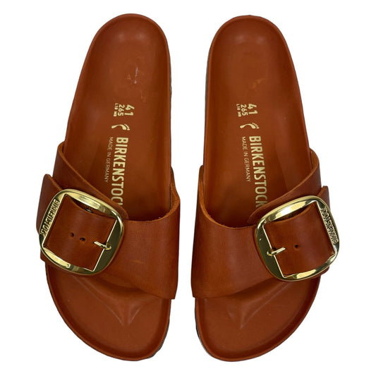 Birkenstock Madrid Big Buckle Oiled Leather Sandals Burnt Orange Size 41