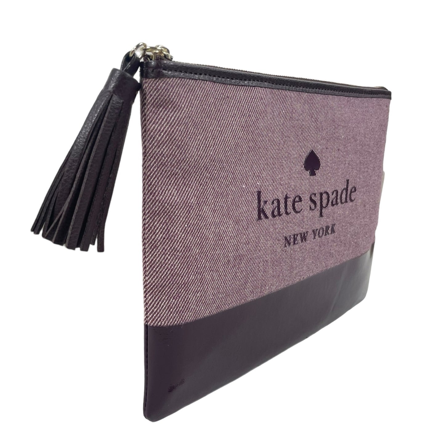 Kate Spade Large Tassel Zip Pouch Clutch Bag Purse Red