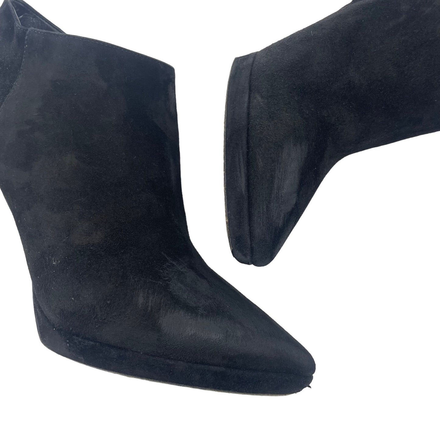 Jimmy Choo Ren 100 Pointed Toe Suede Ankle Boots Black Size 39