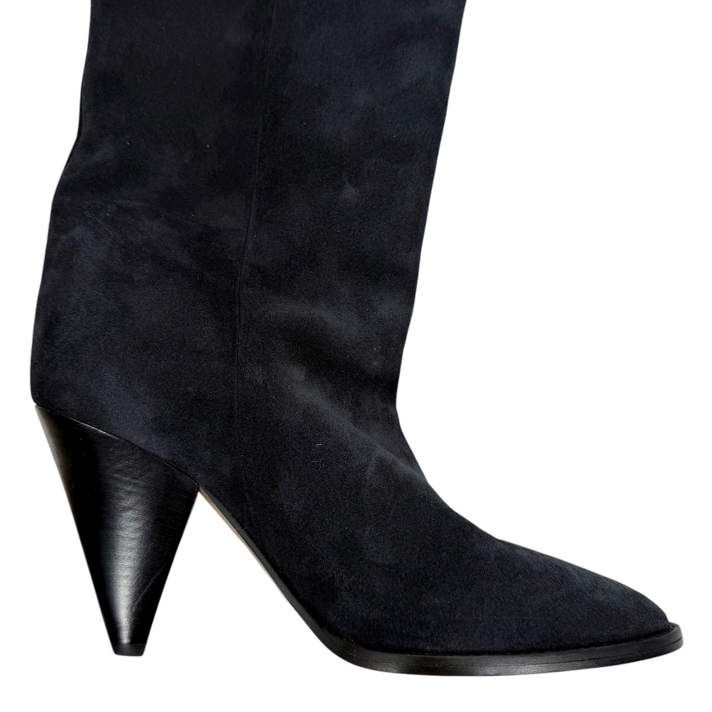 Isabel Marant Riria Suede Slouchy Tall Boots Midnight Blue Size 38