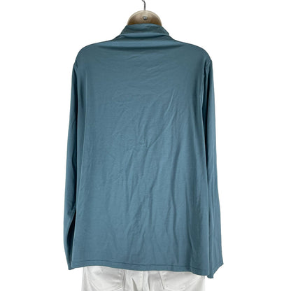 Jason Wu Mock Neck Long Sleeve Soft Jersey Top Teal Green Size 1X