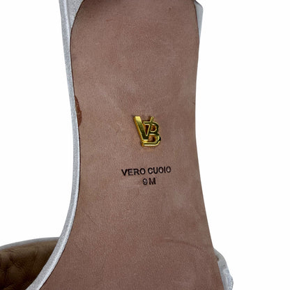 Veronica Beard Braxton Beaded Mule Sandal Coconut White Size 9M